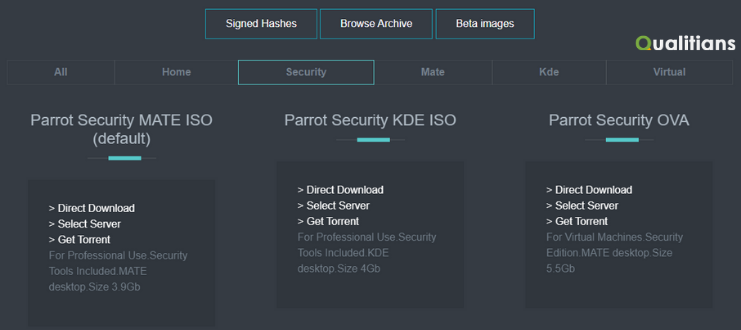 Download Parrot OS ISO file