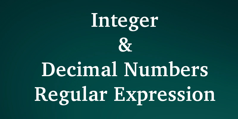 Integer and decimal number regex